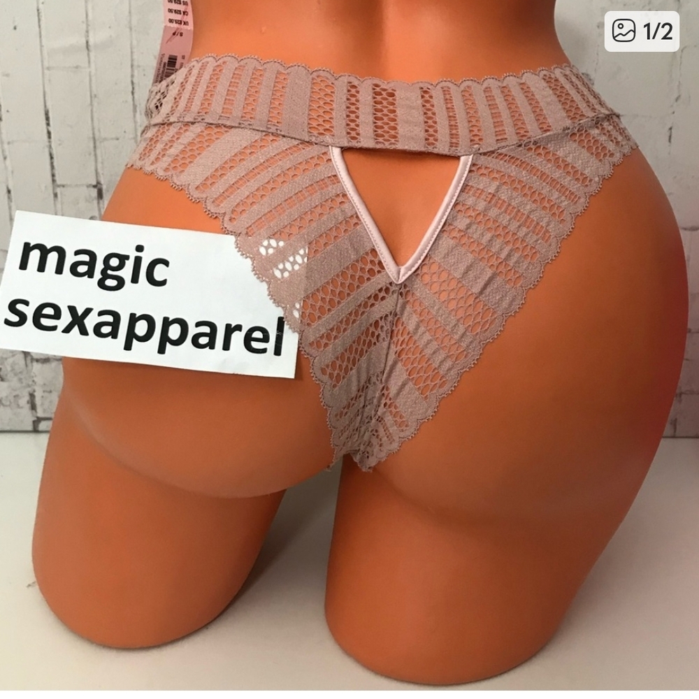 Victoria's Secret Lace Cutout Panty in Tan